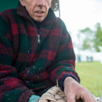 Owen Jones making an oak swill at Hatfield Living Crafts fair 2017